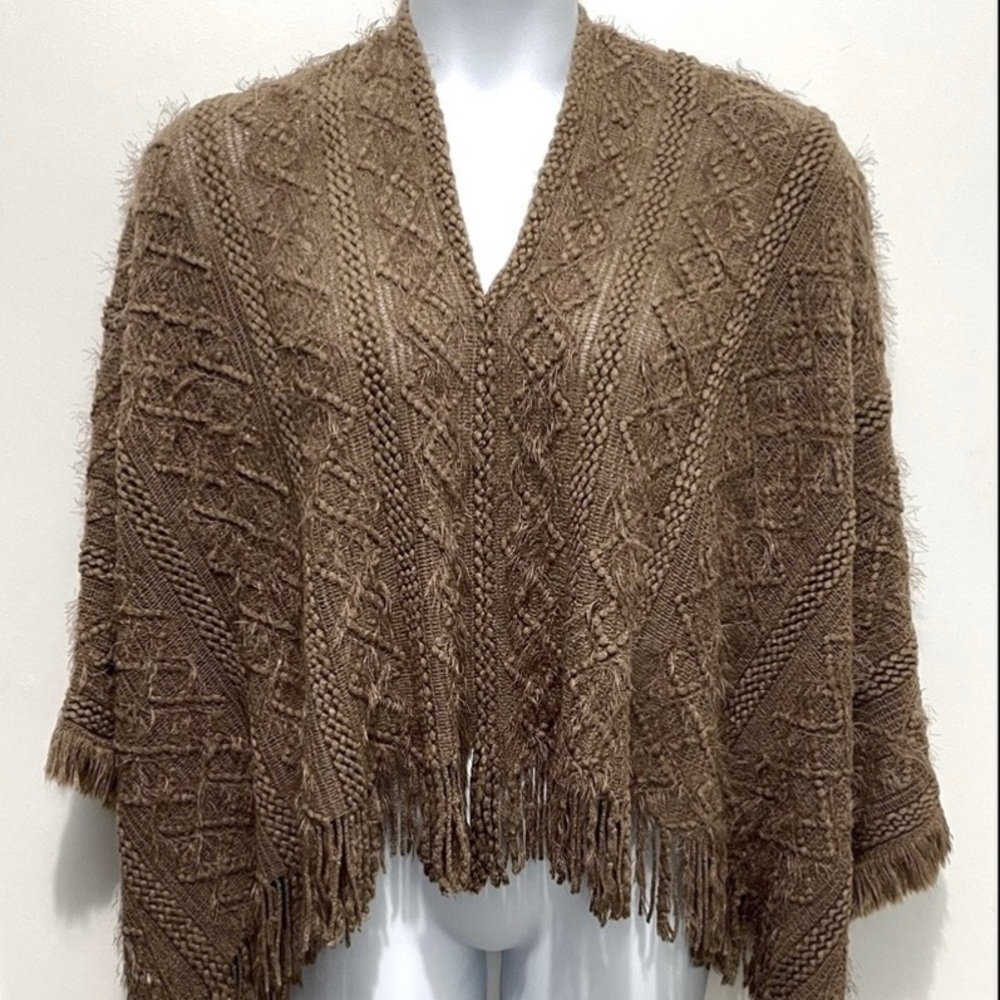 NWT Eyelash Poncho Versatile Shrug Cape wear as Boat Neck or V-neck